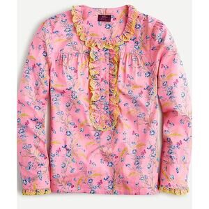 J. Crew Factory Pink Floral Blouse